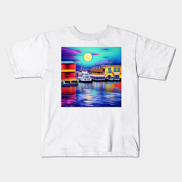 Beautiful Harbour Kids T-Shirt by Sanzida Design